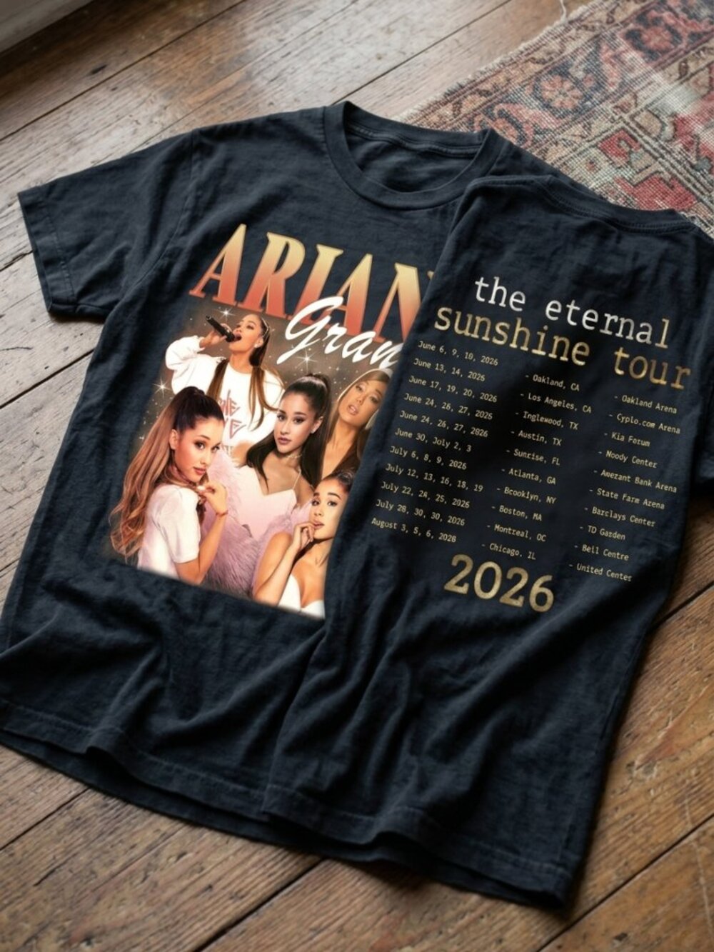Ariana Grande Eternal Sunshine Tour 2026 Vintage Graphic Band Tee